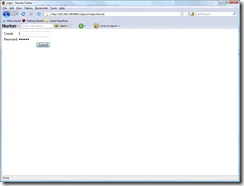 The login form with a valid userid and password entered